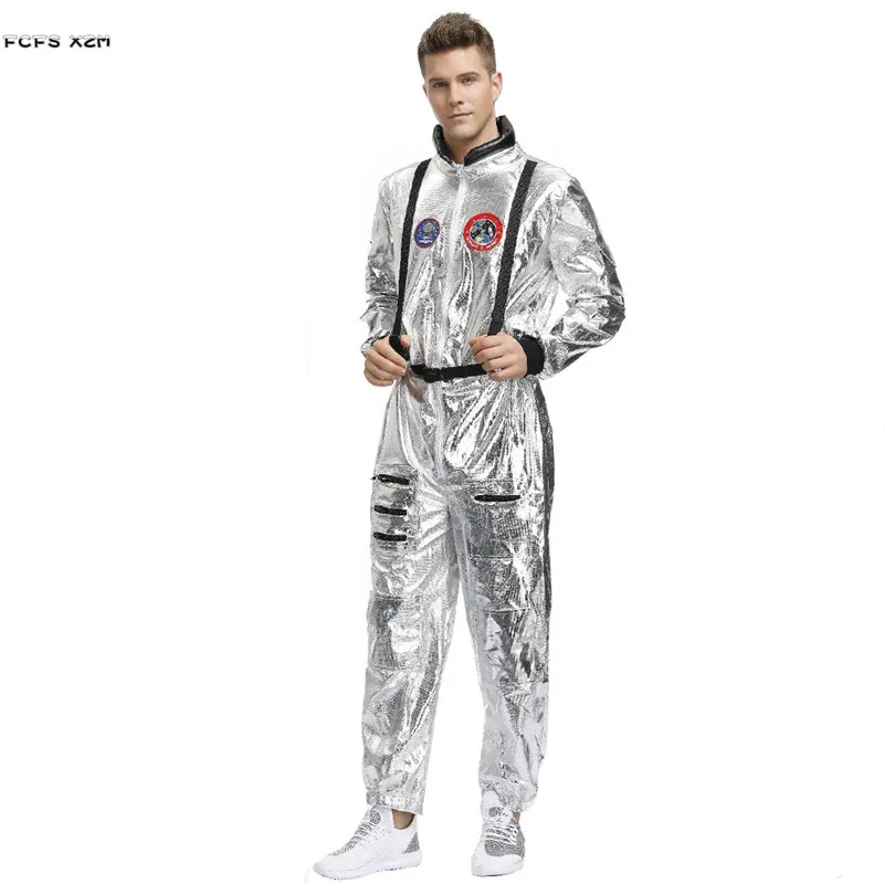 

M-XL Men Cosmonaut uniform Cosplay Halloween Astronaut Costume Carnival Purim parade Stage show Masquerade Role play Party dress