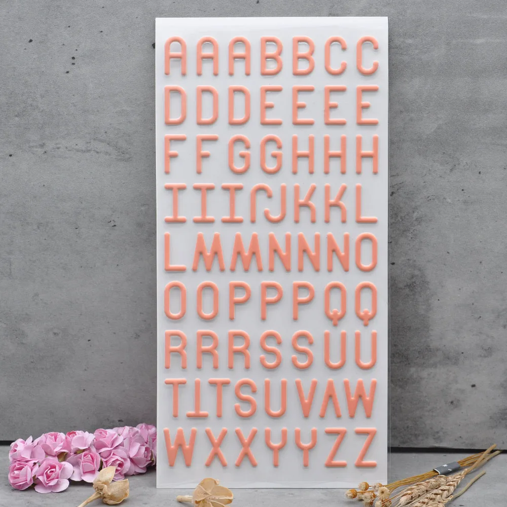 Decorative stickers Self adhesive stickers Adhesive stickers Decorative labels stickers Alphabet label stickers Diy scrapbooking accessories Alphabet Letters 4 Sheets 24Cm*12Cm Scrapbooking Creative Stickers A-Z Living Room Home Decor Handmade For Children PS001