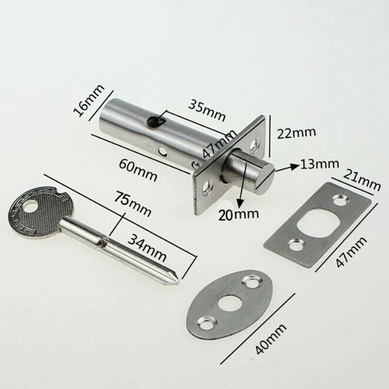 2 комплекта Heavy Duty бронированная дверь болты Ванная комната замок для спальни огнезащитный защелка Нержавеющая сталь серебряные замки