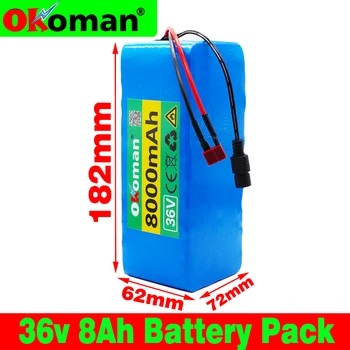 

New 36V battery 500W 18650 lithium battery pack 36V 8AH With bms Electric bike battery with PVC case for electric bicycle