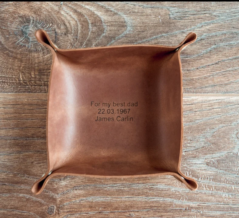 Desk organizer Personalized leather valet tray Father Gift Dad Gift Catchall Organizer Home Decor