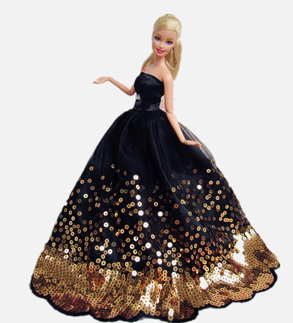 case for barbie doll clothes Princess dress trailing wedding bride marriage dress for barbie accessories toys house ornaments see chart5