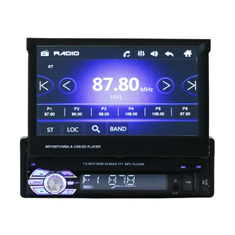 

Single 1Din 7 Inch Slip Down Car Stereo Gps Navigation,In Dash 1080P Tft/Lcd Press Screen Car Fm Radio Receiver With Usb/Sd,Mp4/