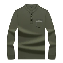 Модные мужские футболки с длинными рукавами, брендовая одежда, простые базовые поло, Новое поступление, мужские качественные эластичные осенние однотонные поло 8857