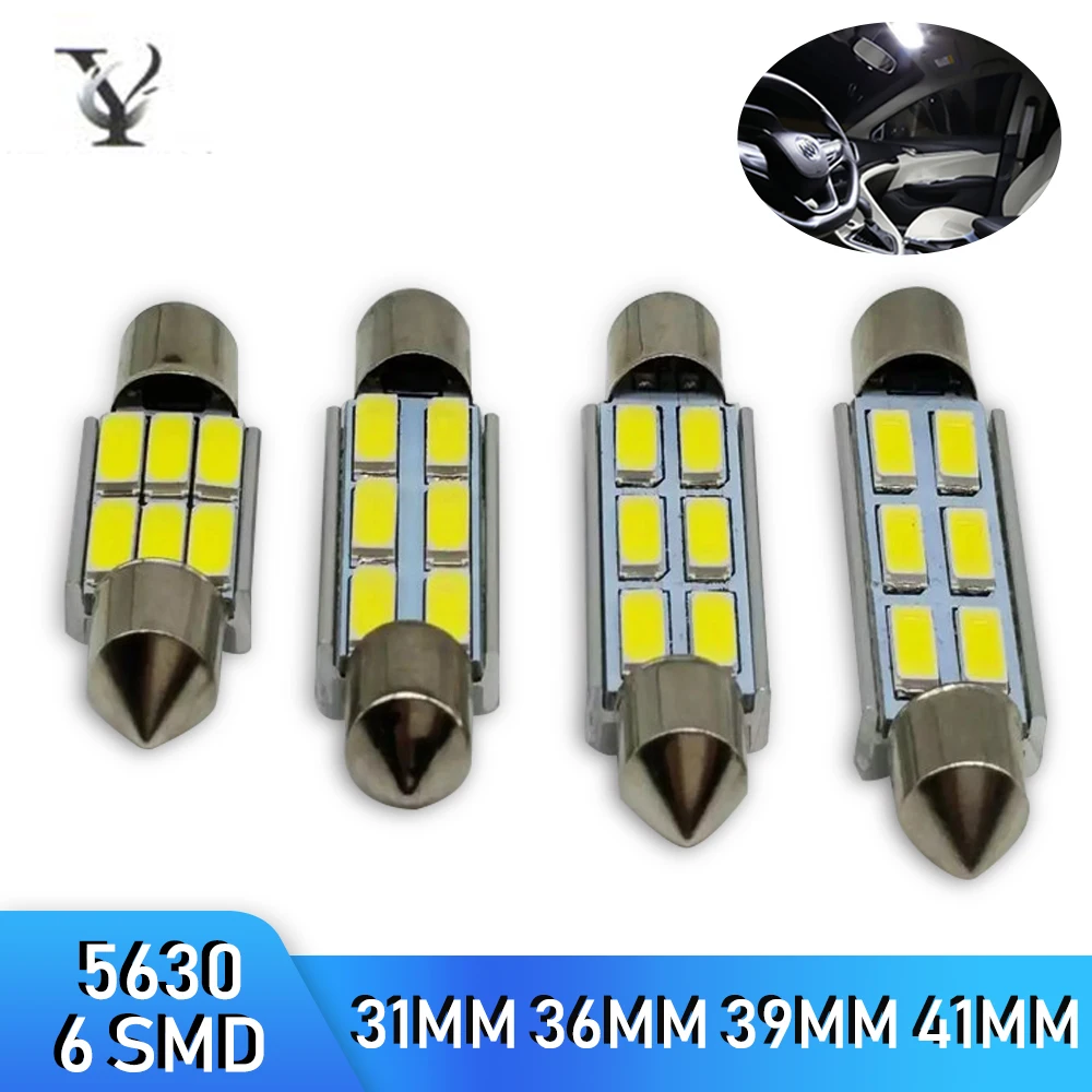 Canbus супер яркий 31 мм 36 мм/39 мм/41 мм светодиодный лампы 5630-6smd ошибок 12V Авто Корпус интерьерная лампа белого и синего цвета