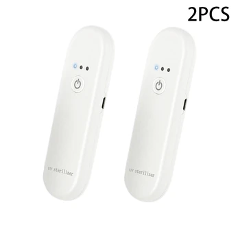 

2 Ultraviolet Disinfection Lamp-Portable UV Light Disinfection Travel Wand with USB Charging for Phone Mask Tableware