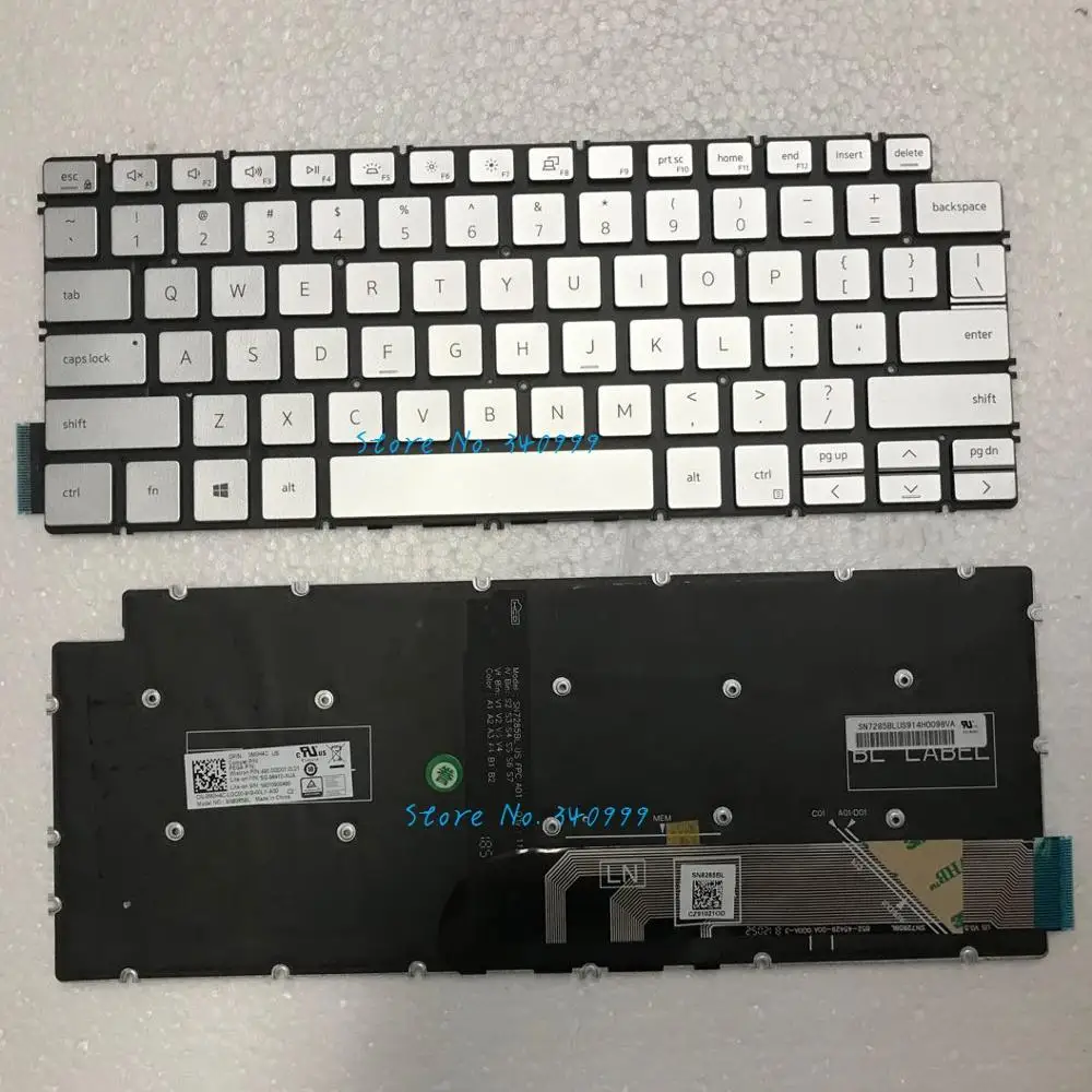 Новая клавиатура для Dell VOSTRO 5490 5491 5390 5391 7391 7491 5498 7490 с серебристой подсветкой США |