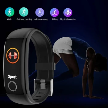 

T10 ligent Bracelet Color Sn Body Temperature Monitor IP67 Waterproof Sport Tracker Fitness Bracelet (Black)