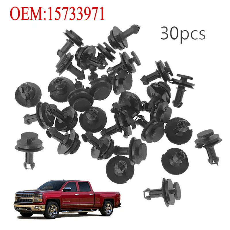 Для Chevy Silverado 1500 2500 зажимы для бампера заклепки крыло 15733971 30 шт. дефлектор баланс передние зажимы