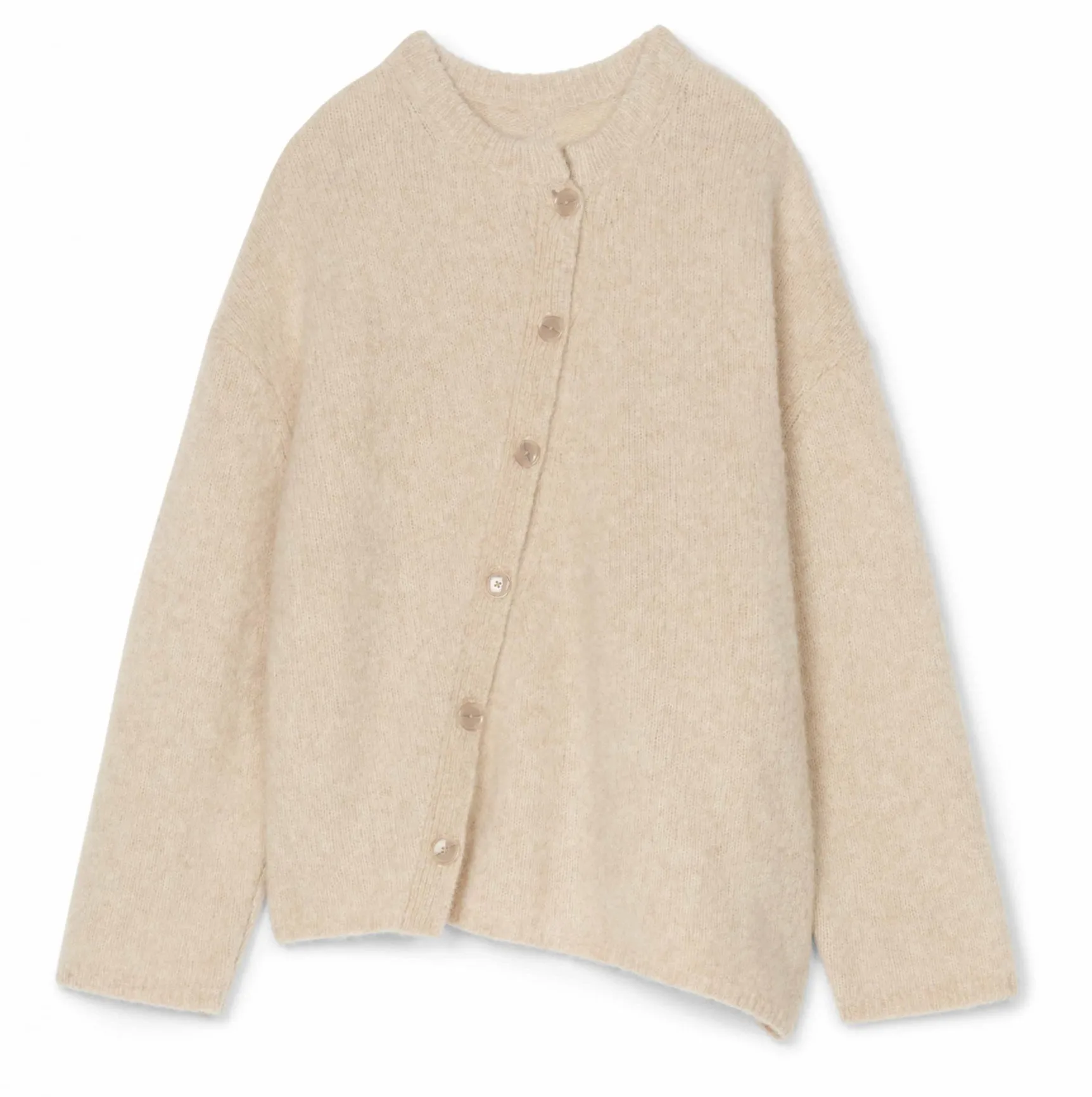 diagonal button cardigan