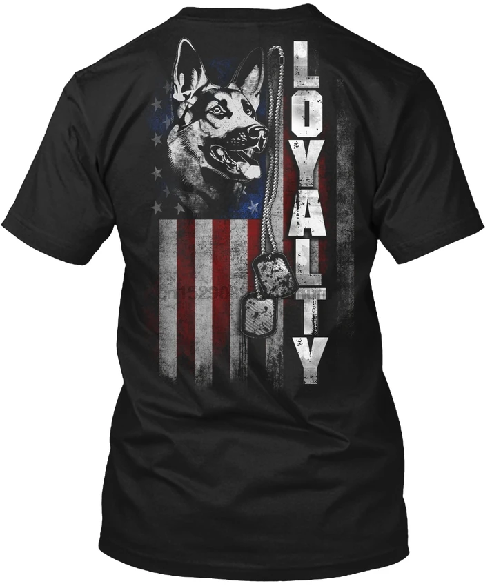 Футболка в стиле милитари K9 Loyalty-poptee высокое качество принт на заказ | Мужская