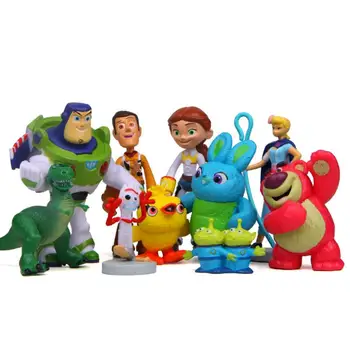 

10Pcs/lot new Creative Figure Toy Woody Buzz Lightyear Alien Strawberry Bear Action Figure Doll Ornament Toys gift