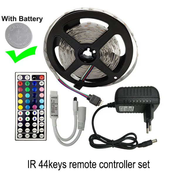 5 м 10 м 15 м Светодиодная лента RGB 5050 SMD гибкая лента fita светодиодный светильник RGBTape диод DC 12 В Bluetooth адаптер управления - Испускаемый цвет: IR44key With battery