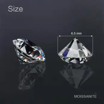 

Moissanite 6.5mm White Color GH 1 Carat Round Excellent Hearts And Arrows Cut lab Grown Moissanite Diamond loose Stone