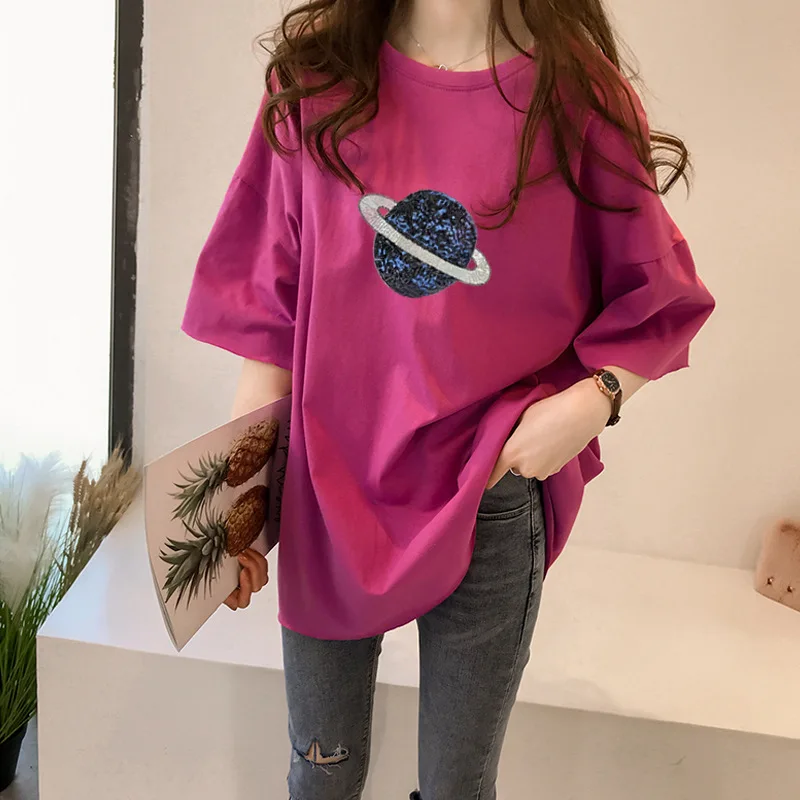 

2019 Summer New Style Korean-style Fashion Cartoon Printing Short-sleeved T-shirt Tops