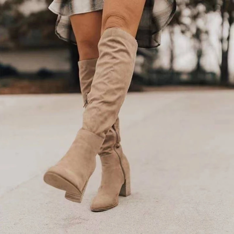 bottes plissées femme