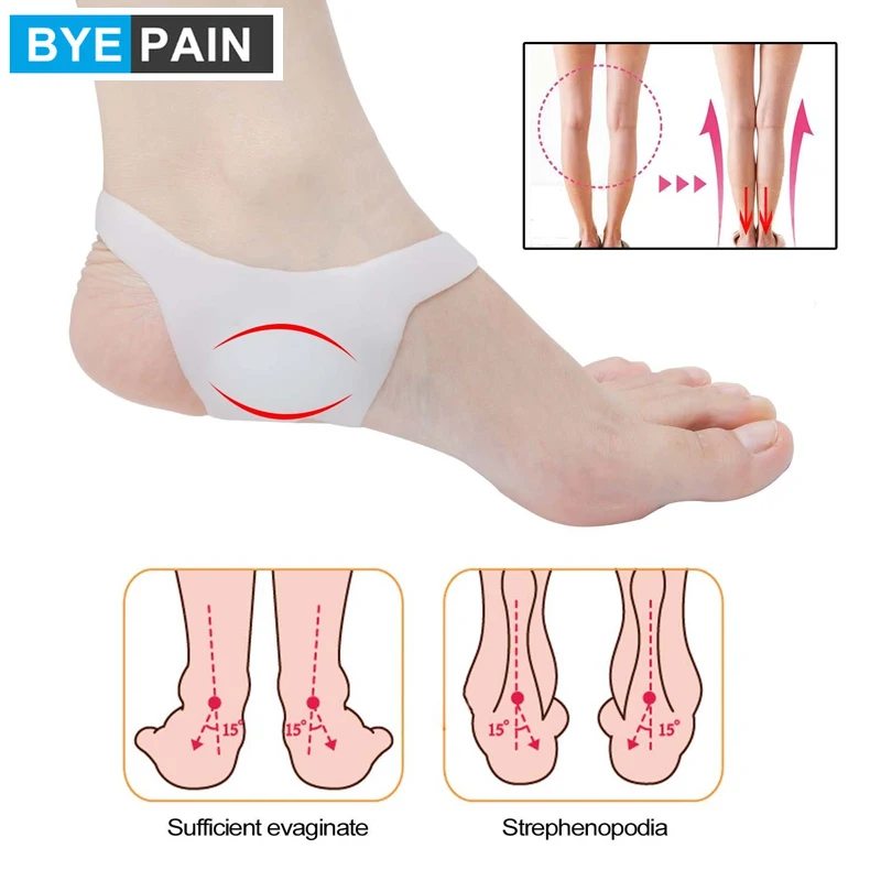1 пара поддерживающих подушечек для ног BYEPAIN Arch подошвенного фасциита и мягких