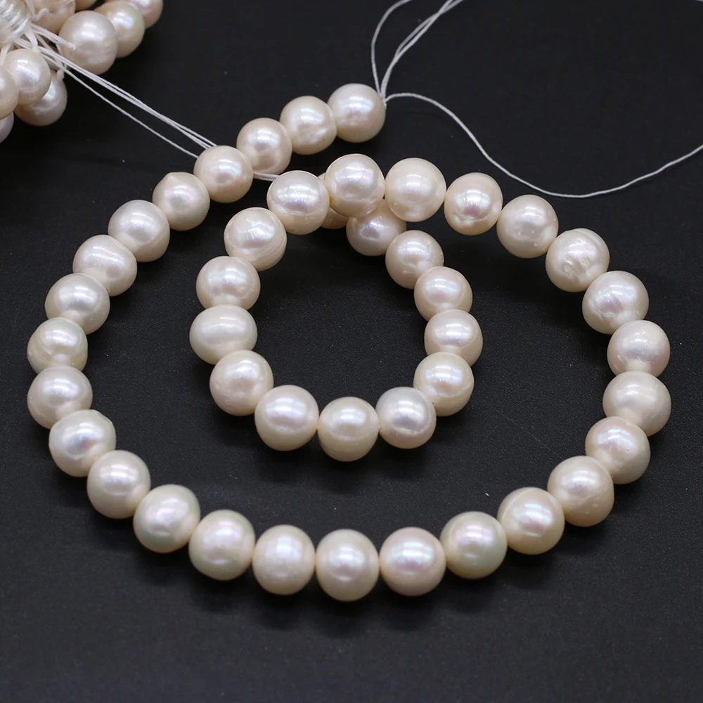 Natural Freshwater Real Pearl Beads White Round Loose Spacer Pearls For Jewelry Making DIY Charm Bracelet Necklace Accessories