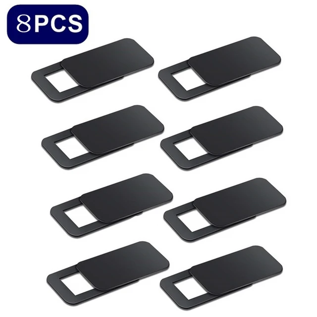 Webcam Cover Slider Laptop Camera Cover Shutter Mobile Phone Front Camera Cover Privacy Protection Sticker for Notebook 8PCS Black