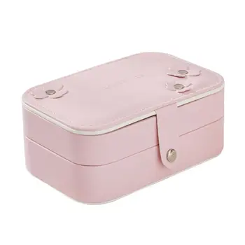 

Hot 2-Layer Travel Portable Jewelry Box Earring Ring Necklace Organizer Storage Case