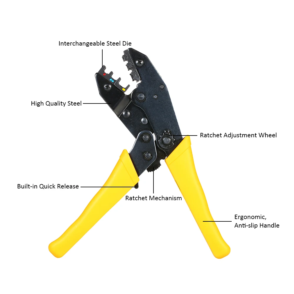 WXK-30J набор обжимных щипцов плоскогубцы Набор Для 0,5-35 мм² клемм обжимные плоскогубцы Набор электроинструменты