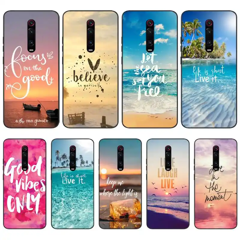 Ljhydfcnb Summer Blue Sky Beach Quotes Phone Case Cover For Redmi K Note4 4x 5 5a 6 6pro 7 8 8pro Cover Half Wrapped Cases Aliexpress