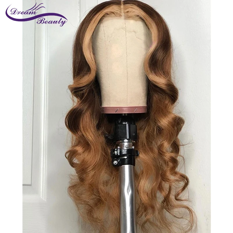 Dream beauty 13*6 парики из натуральных волос на кружеве с детскими волосами предварительно сорванные волосы remy волосы бразильские кудрявые бесклеевые парики