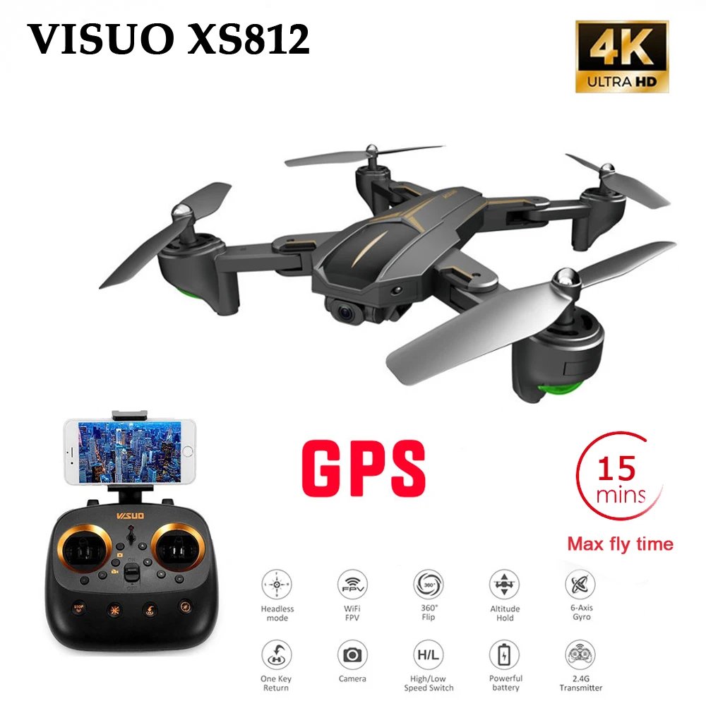 XS812 gps 5G WiFi FPV с камерой 4K FHD 15 минут время полета складной Радиоуправляемый Дрон Квадрокоптер RTF дети подарок на день рождения VS f196