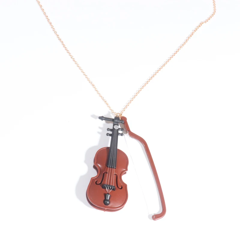 Violin and Bow Necklace Geige mit Bogem
