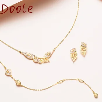 

High quality 2020 SWA Fashion Charm Leaf Petal Necklace Female Petal Crystal Female Necklace Jewelry for women