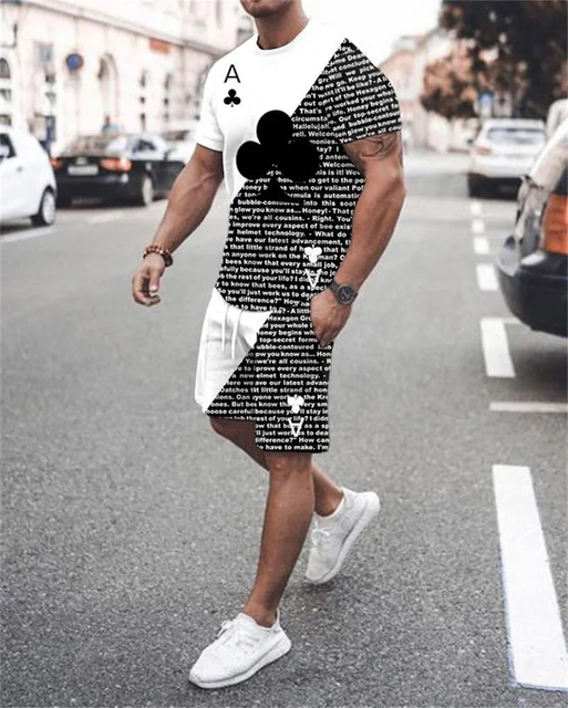 Summer Harajuku set Casual Sports Set Oversized Men Women Matching Short Sets Graffiti Print Clothing Outfits Men's sports suit Suit