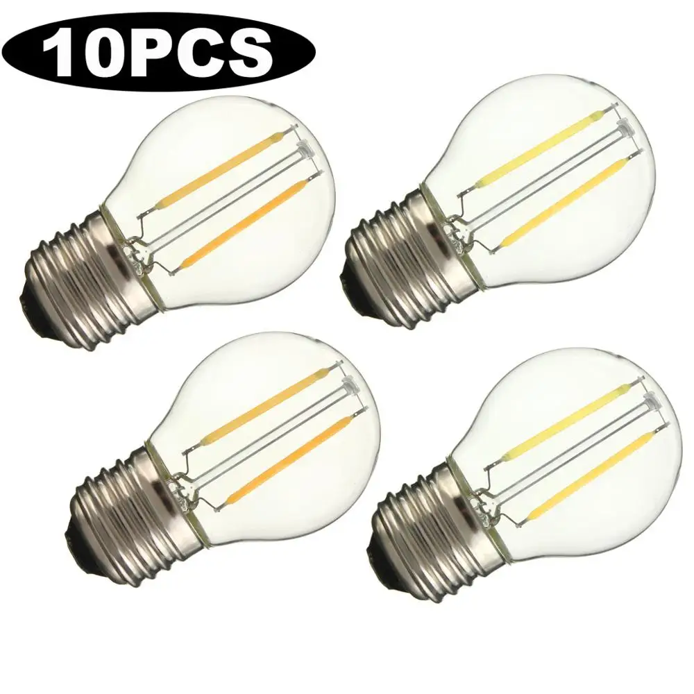 

10Pcs/Lot E27 G45 Retro Vintage LED Filament Light 6W 4W 2W Replace 20W 40W 60W Halogen Lamp Edison Bulb AC 220V