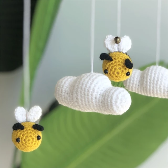 OOTDTY Nordic Style Handmade Weaving Rainbow Wall Hanging Decor Toys Baby Rattle Mobile Crib Toy Kids Room Decor Nursery Decor 6
