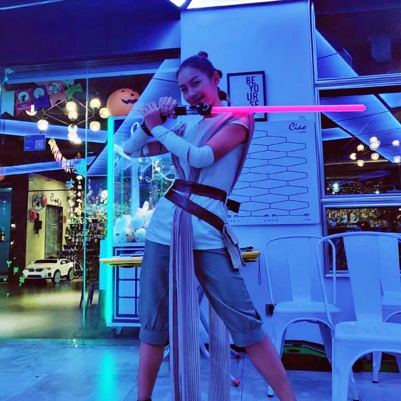 Rey Costume Star Wars реквизит для косплея парик Рождественский костюм для женщин The Rise of Skywalker платья