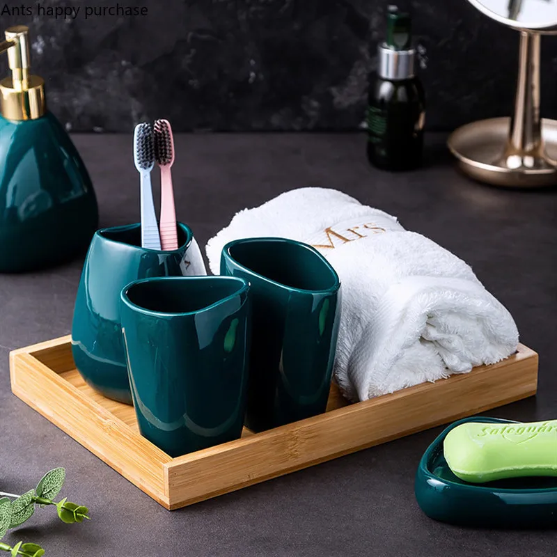 Set Bagno Accessori Set Accessori Bagno CERBIOR 6 Pezzi - Portaspazzolini, Dispenser Sapone E Portasapone Dispenser Sapone Bagno - 7