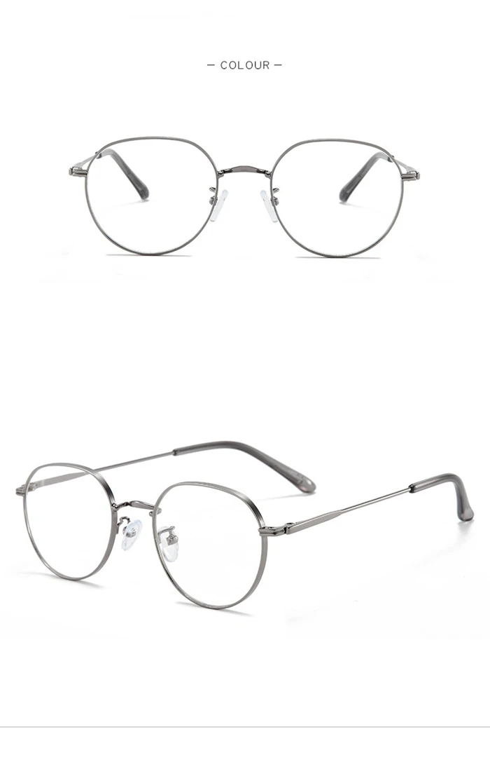 Blaulichtblockierende ovale Kurzsichtigkeitsbrille für Damen, Metall, Polygon, Kurzsichtigkeitsbrille, verschreibungspflichtige Brille, 0–0,5–0,75 bis -4 – Detail 11