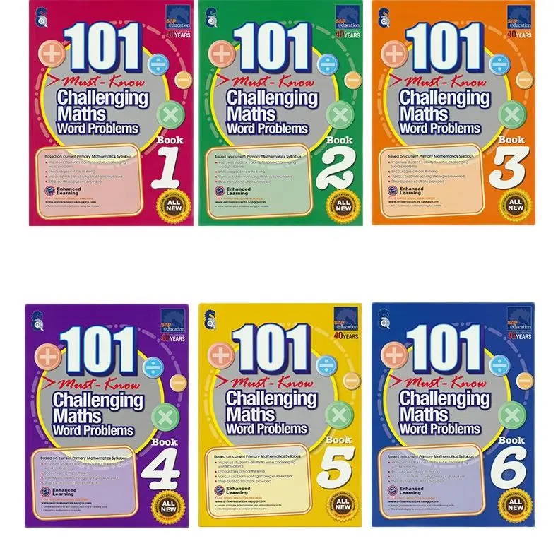 New 6 Books/Set SAP 101 Genuine Challenging Maths Word Problems Books
