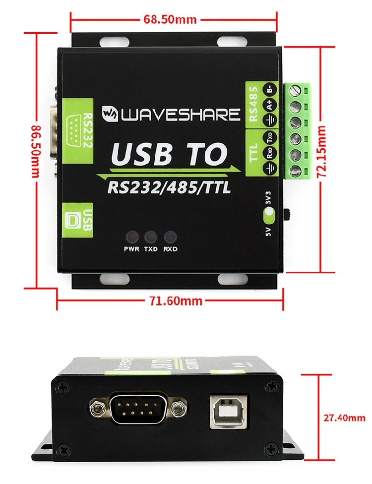 USB к RS232/RS485/ttl коммуникационная плата интерфейса UART модуль последовательный двунаправленный промышленный класс с изоляцией