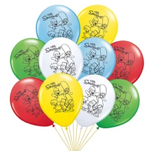 Новинка, 10 шт., латексные воздушные шары с изображением Симпсонов из мультфильма ТВ, забавные воздушные шары с аниме симпсонами на день рождения, вечерние украшения, детские игрушки, подарки
