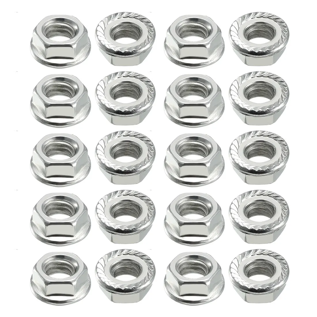 

uxcell Carbon Steel Serrated Flange Hex Lock Nuts M6(20 pcs)