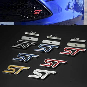 

3D Metal ST Car Front Grille Sticker Rear Trunk Emblem Badge For Ford Mustang Focus Fiesta Ranger Fusion Mondeo Mk2 Ecosport
