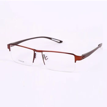 

2020 Square Glasses Frame Men Optical Half Metal eyeglasses Myopia Prescription Transparent eye glasses Ultralight eyewear frame