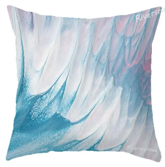 Color Painted Geometric Pillow Scandinavian Style Decoration Creative Graffiti Abstract Art Office Chair Cushion For Home Decor - Color: A19