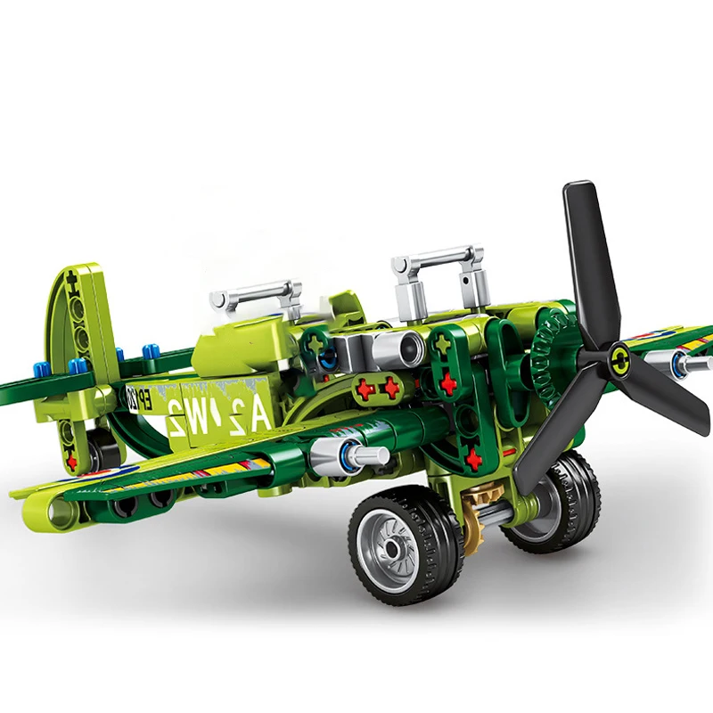 Sembo Block WW2 Technic US F4U Spitfire Fighter War Amry Airplane Military technic Building Brick Construction Toy для детей|Блочные