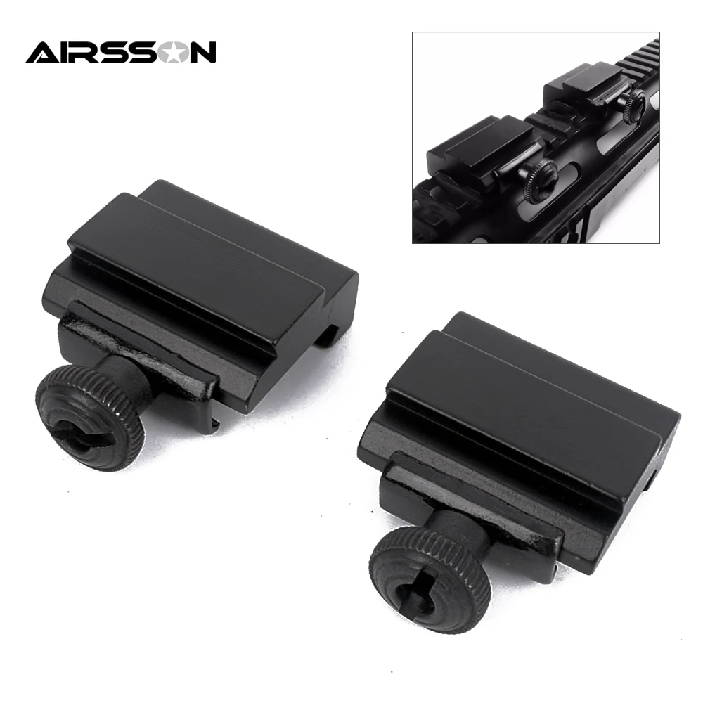 2PCs Dovetail 11mm to 20mm Weaver Picatinny Rail Adapter Scope Mount Base Snapin 