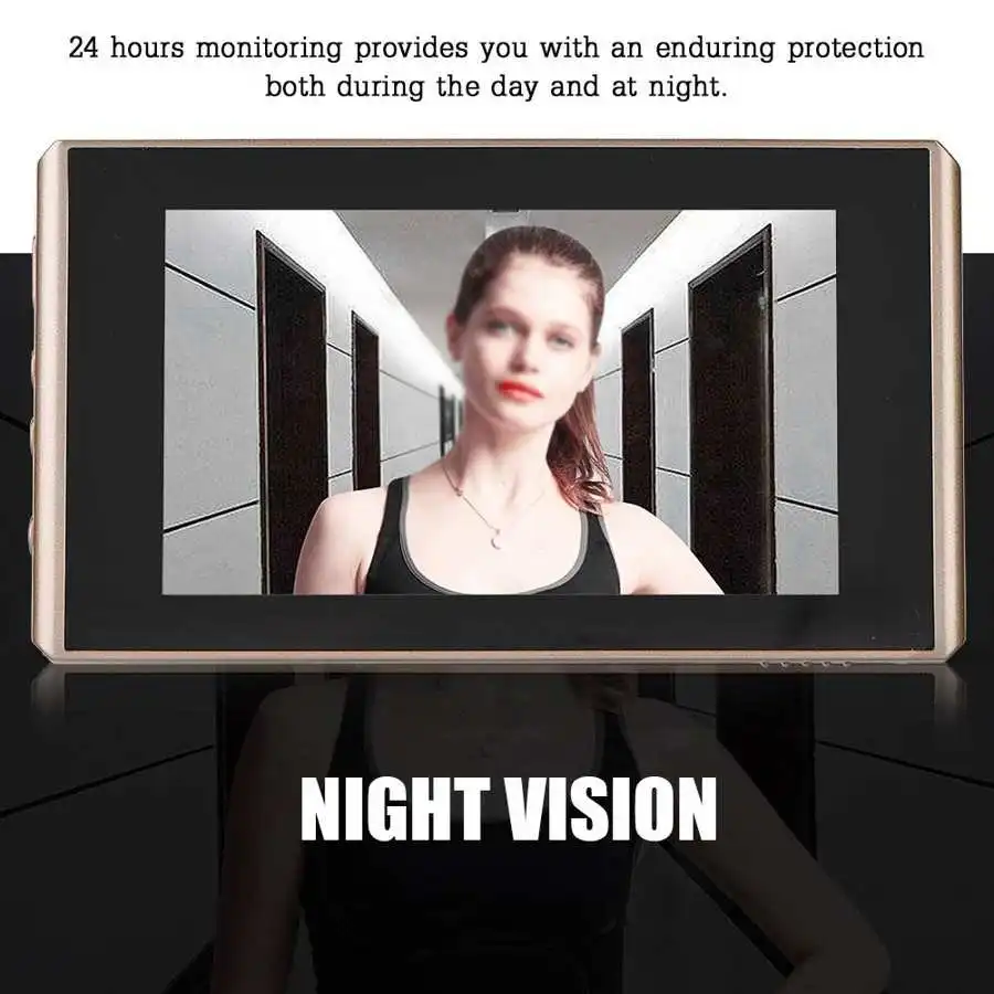 4300E 720P Digital Door Viewer Camera Digital Door Viewer Doorbell 2 Million Pixels 4.3in LCD Screen Night Vision Doorbell