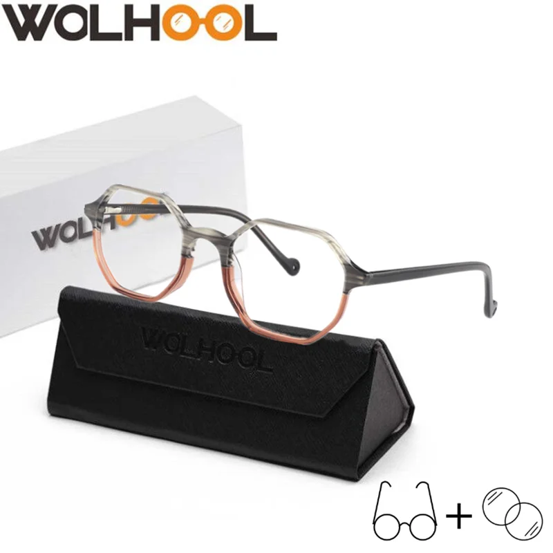 

Geometric Glasses Frame Women Retro Blue Light Blocking Optical Frame Ultralight Men Vintage Prescription Eyeglasses Eyewear