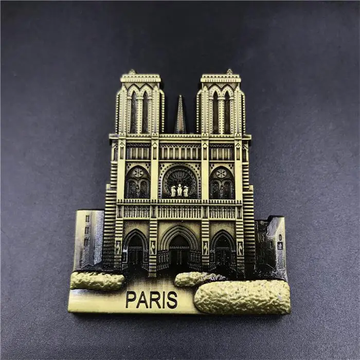 Notre Dame de Paris 3D стерео металлический магнит на холодильник магнитные наклейки на холодильник США Египет Австрия Испания Дубай Россия Шанхай Макао сувенир ремесло - Цвет: Notre Dame de Paris