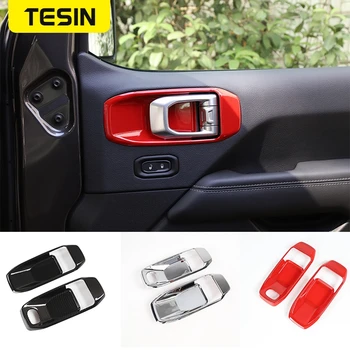 

TESIN Interior Accessories For Jeep Wrangler JL 2018+ Car Interior Door Handle Bowl Decoration Cover Trim Stickers For Jeep JL