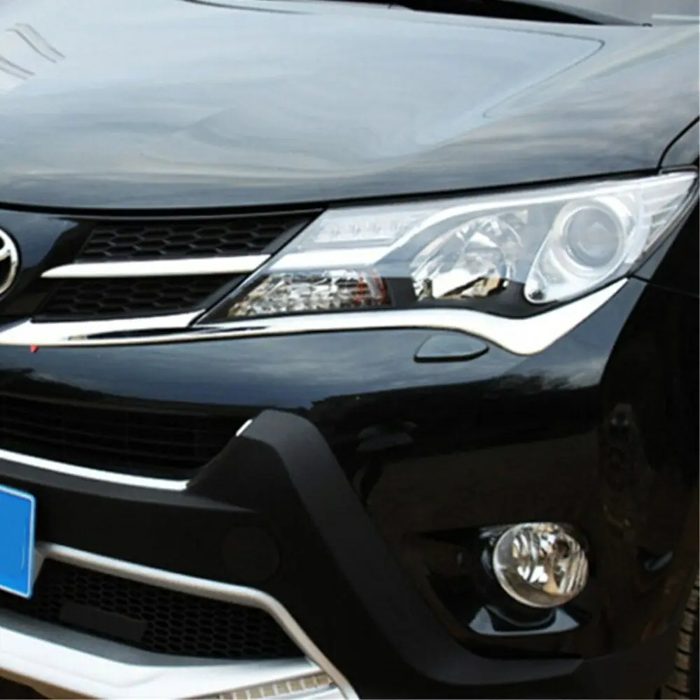 Для Toyota RAV4 2013 Хромированная передняя головка свет лампы веки крышка отделка